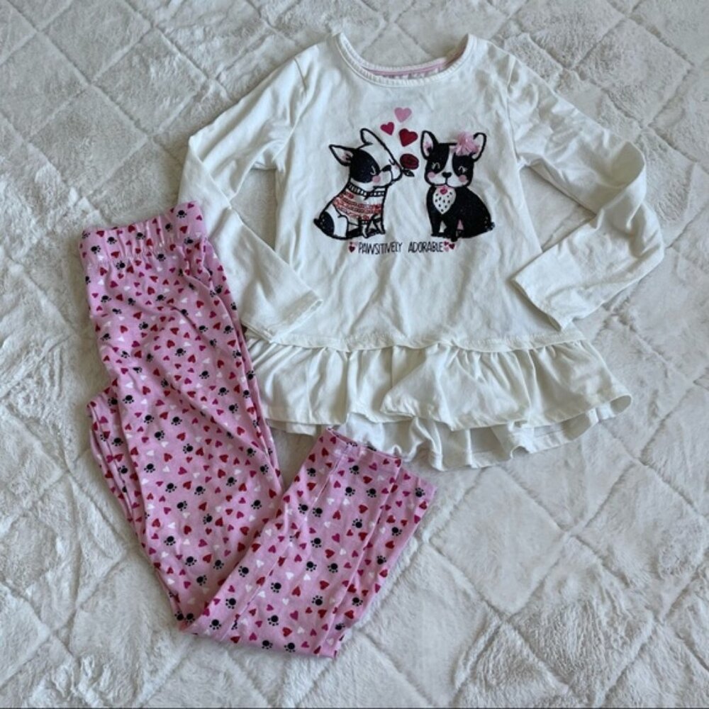 Cynthia Rowley | Valentines Day "Pawsitively Adorable" 2 Piece Outfit | Size 7-8